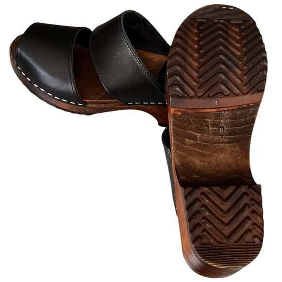 Black Leather Women's Sandals - Picture 5 of 5